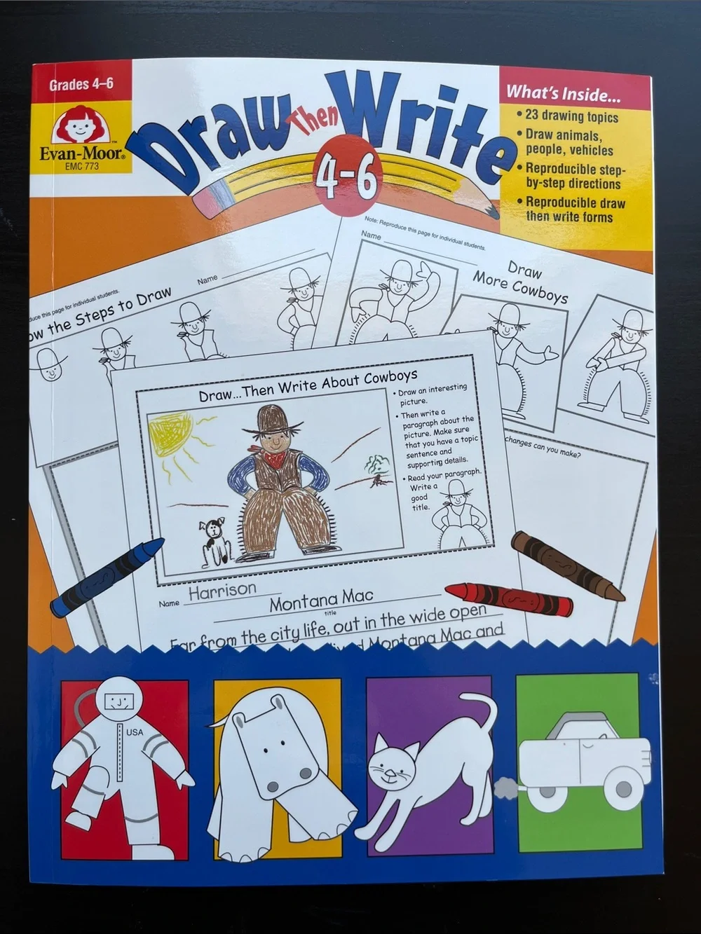 Evan-Moor Draw Then Write Activity Books for Kids